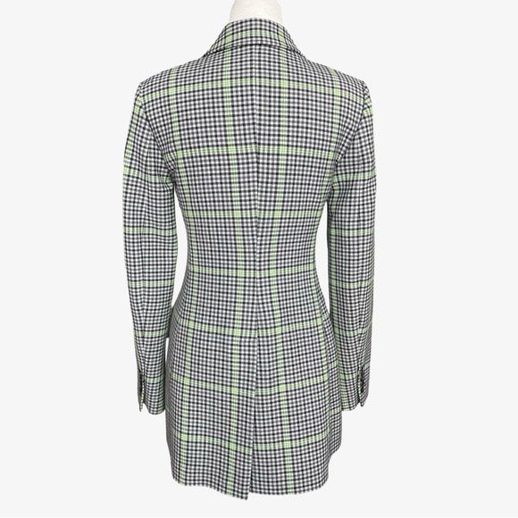 Aritzia x Wilfred Margaux Gray Green Houndstooth Double-Breasted Blazer Sz 2 EUC - Picture 6 of 16